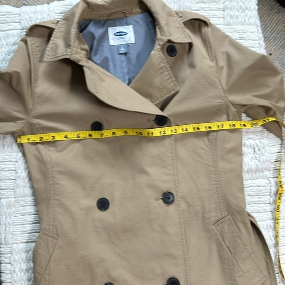 Khaki cotton nylon blend trench coat SZ ST - Picture 6 of 8